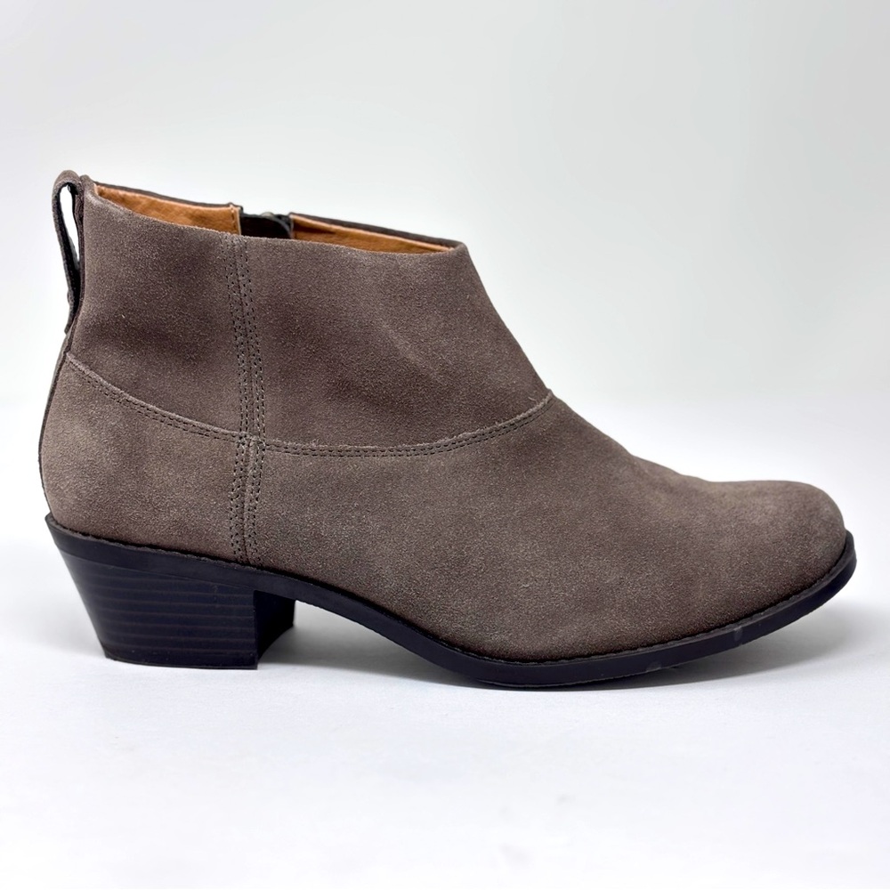 VIONIC Joy Zadie Suede Zip-Up Heeled Ankle Booties Boots - 7.5